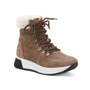 Cordani Layton Lace-up high-top sneaker in Taupe Suede NWOT